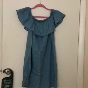 Off the shoulder Chambray Dress